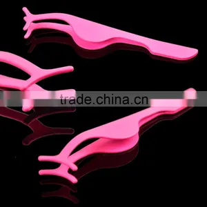 Hot Sale Practical Plastic False Eyelashes Extension Applicator Remover Clip Tweezer Nipper Tool Pink thumbnail-1
