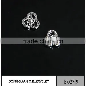 Fashion Silver Earring Stud Jewelry Wholesale Clear Crystal Stone Handmade Jewelry thumbnail-2