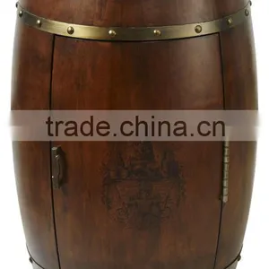 18bottles Barrel Cooler Wood Furniture Cabinet Barrel Fridge thumbnail-1