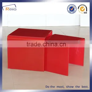 Fashion Design Special Shape All Glass Transparent Coffee Table Glass Top 1+1 Cafe Table thumbnail-1