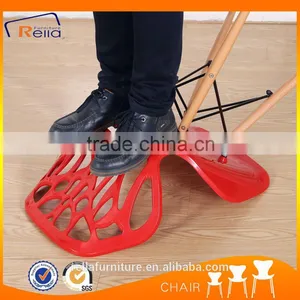 Hot Sale Plastic Dining Chair With Beech Wood Legs thumbnail-5