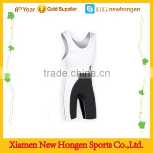 Promotional White and Black Wrestling Singlet Dry Fit thumbnail-1