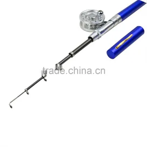 Mini Portable Pocket Aluminum Alloy Fishing Rod Pen Shape Pole Fish Reel Line Soft Bait Hook Float Tackle thumbnail-3
