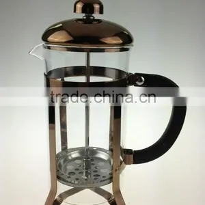 Copper Plated Rose Gold Plated Stainless Steel Press Coffee Maker thumbnail-1