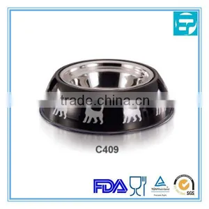 Round Color Painting Stainless Steel Dog Bowl thumbnail-1