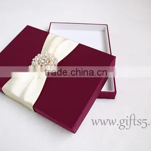 Gorgeous Burgundy Wedding Invitation Boxes thumbnail-1
