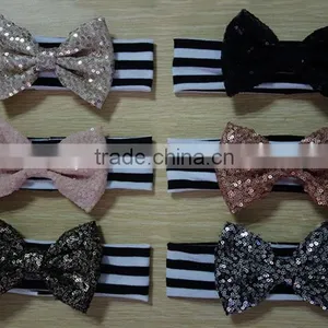 2015 Beautiful Magnetic Shiny Fabric Bow Tie Barrettes thumbnail-1