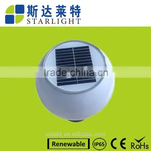 2016 White 20cm Round/circle Multiple-function Stainless Steel Pedestal Solar Pillar Light thumbnail-4
