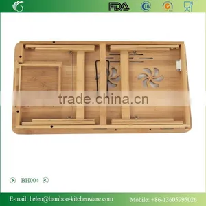 BH004/FLGB/FDA Eco-friendly Bamboo Wooden Portable Folding Laptop Desk Portable Furniture thumbnail-2