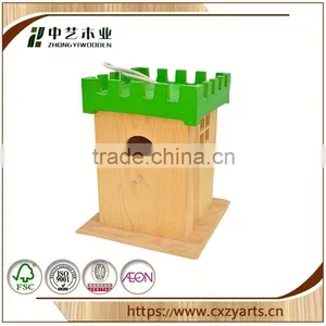 Hot Sale High Quality Stand China Factory Lovely Custom New Design Wooden Bird Houses thumbnail-2