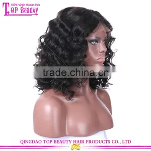 Bleached Knots 14 Inch Bob Style Glueless Full Lace Wigs Brazilian Virgin Human Hair Wig Lace Front Short Bob Wigs thumbnail-2