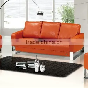 Exclusive Modern Sofas, Modern Sofa, Orange Leather Sofa Set thumbnail-1