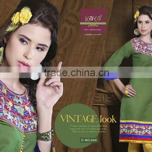 Indian Traditional Design Embroidered Kurtis In Wholesale Price For Women thumbnail-4