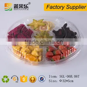 6 Compartment Disposable Blister Plastic Round Fruit Container thumbnail-3