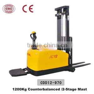 1.2T Electric Pallet Stacker With 2-stage STD. thumbnail-1