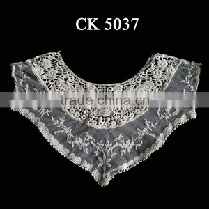New Design White Cotton Lace Fabric Cotton Embroidery Lace for Dress thumbnail-1