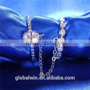 Wholesale Jewellery Engagement And Wedding 925 Set Silver Women Ring Jewelry thumbnail-4