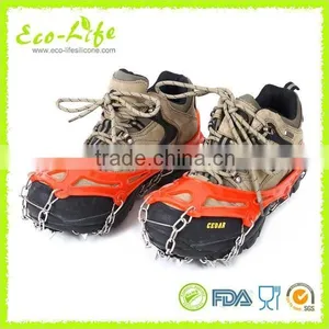 1 Pair Portable Skidproof Snow Spike Anti-Slip Silicone Ice Crampons, Ice Grippers thumbnail-1