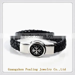 New Style Magnetic Bracelet Make Braided Leather Bracelet for Men thumbnail-4