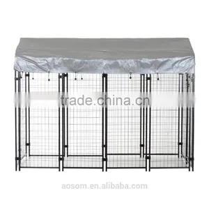 Pawhut 50" x 46" x 58"- 72" Steel Frame Outdoor Covered Dog Box Kennel thumbnail-1