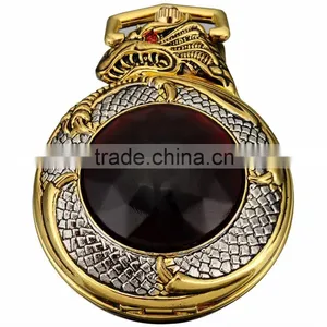 Classic Lady Necklace Chain Quartz Analog FOB Red Crystal Pocket Watch thumbnail-2