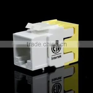 Cat 6A UL 180 Degree UTP 8P8C Connector Modular Keystone Jacks thumbnail-2