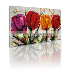 Handmade Custom Abstract Daisies Flower on Vase Oil Painting for Glass thumbnail-2