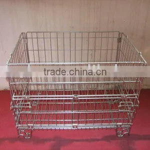 Stackable and Folding Wire Container With Front Drop Door for UK thumbnail-1