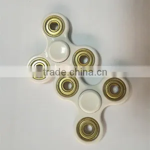 Hybrid Si3n4 Ceramic Bearing Hand Spinner Fidget Toy White Color ABS Mold PLASTIC Holder With Gold Bearing 608zz thumbnail-5