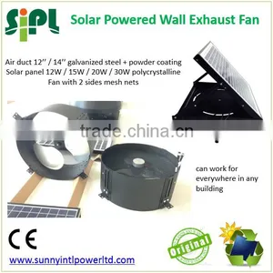 SUNNY FAN Solar Energy Rechargeable Air Conditioning Wall Mount Fan 14 Inch Galvanized Stainless Steel Air Ventilation Fan thumbnail-2