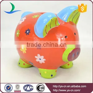 2015 Popular Unique Ceramic Red Piggy Coin Bank for Baby thumbnail-4