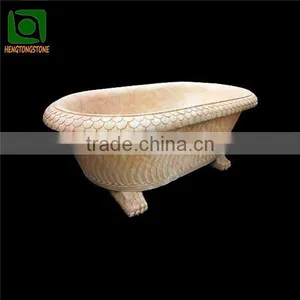 Carved Solid Marble Freestanding Bathtub thumbnail-1
