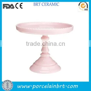 1 Tier Custom Ceramic Pink Plain Cake Plate thumbnail-1