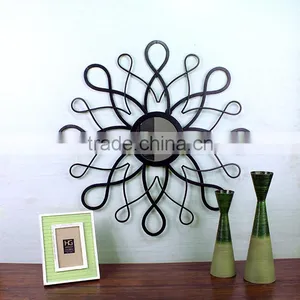 Wholesale Antique Wrought Metal Frame Round Wall Mirror thumbnail-1