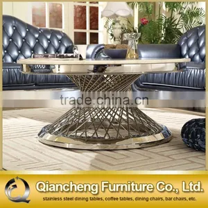 New Model Rose Golden Round Coffee Table Tea Table thumbnail-2