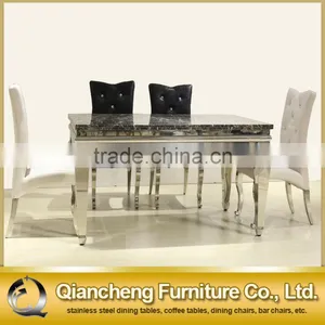 Unite State Style Modern Designs Square Marble Top Dining Table thumbnail-4
