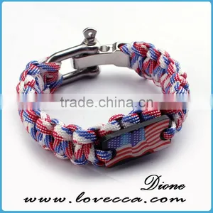 Wholesale Paracord Survival Bracelet Adjustable Buckle Bracelets for Outdoor Emergency thumbnail-2