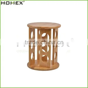 High Quality Round Kitchen 12 Pcs Glass Spice Jars Bamboo Wooden Spice Rack/Homex_Factory thumbnail-1