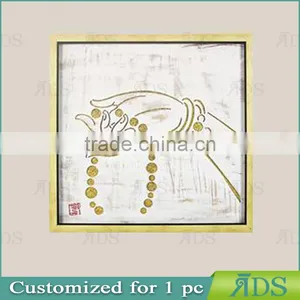 Framed Handmade Gold Leaf Buddha Wall Art For Home Decoration thumbnail-1