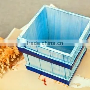 Wooden Flower Pot Double Lattice Handle Flower Pot thumbnail-4