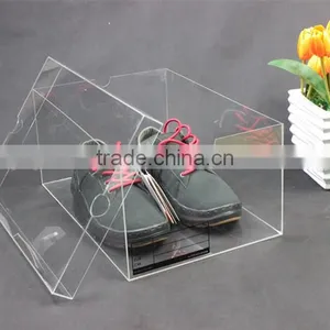 Custom Transparent Plexiglass Shoe Box Clear Acrylic Shoe Boxes thumbnail-2