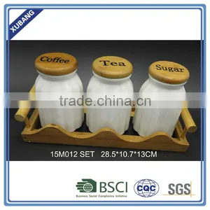 Ceramic Material and Storage Bottles & Jars Type Ceramic Canister Tea Coffee Sugar Set thumbnail-1
