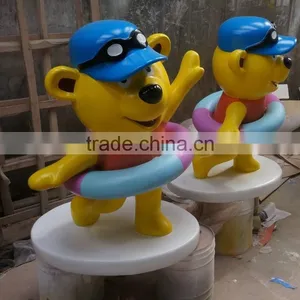 Fiberglass Cartoon Bear Statue thumbnail-2
