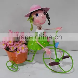 Functional Little Metal Girl With Bicycle thumbnail-1