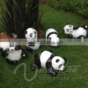 Wholesale Theme Park Decoration Resin Crafts Cartoon Animals Lively Panda Garden Statue thumbnail-2