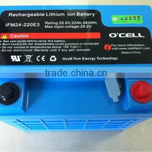 24V LiFePO4 Battery 22AH for Medical Carts With UL,CE,FCC, IEC62133(CB) thumbnail-1
