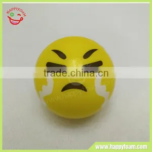 2017 Cheap Fashion PU Weepy Emoji Anti-stress Ball ,PU Sponge Foam Ball for Kids thumbnail-1