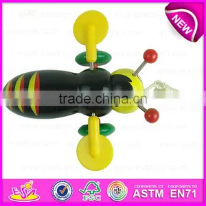 Cartoon Animal Bee Design Kids Hand Push Toy,Preschool Baby Lovely Animal Toys Wooden Little Bee Push Toy W05B111 thumbnail-3