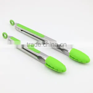 Fresh Green Silicone Stainless Steel Cooking Tongs Kitchen Tools thumbnail-5