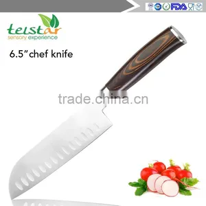 6.5 -inch Colour Wood Handle Vegetables Santoku Knife thumbnail-2